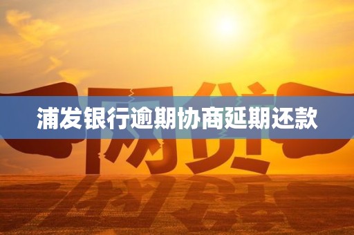 浦发银行逾期协商延期还款