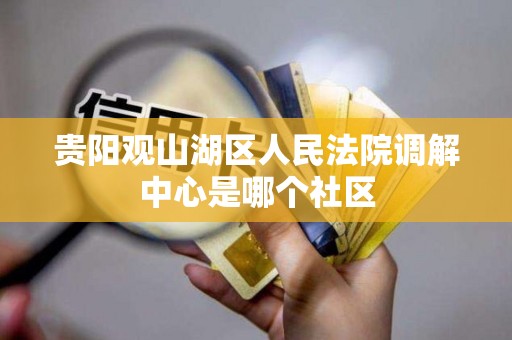 贵阳观山湖区人民法院调解中心是哪个社区