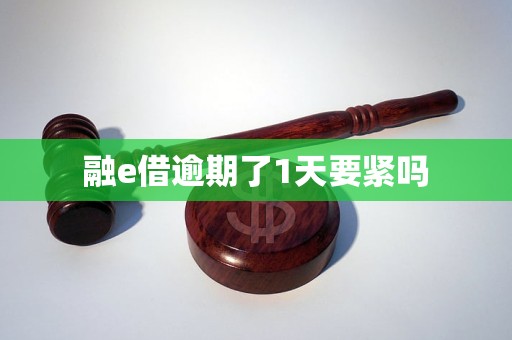 融e借逾期了1天要紧吗 融e借逾期了1天要紧吗