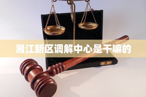 湘江新区调解中心是干嘛的 湘江新区调解中心是干嘛的