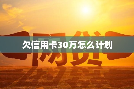 欠信用卡30万怎么计划