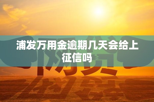 浦发万用金逾期几天会给上征信吗