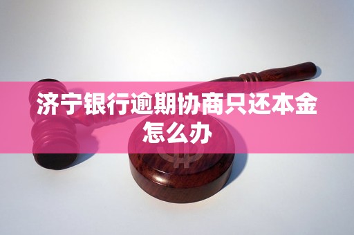 济宁银行逾期协商只还本金怎么办