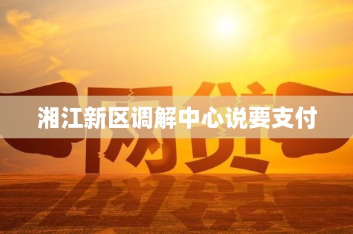 湘江新区调解中心说要支付