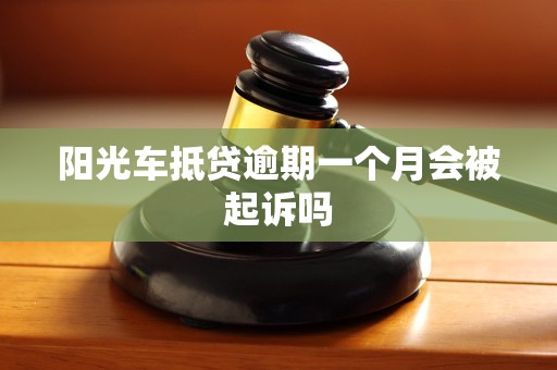 阳光车抵贷逾期一个月会被起诉吗
