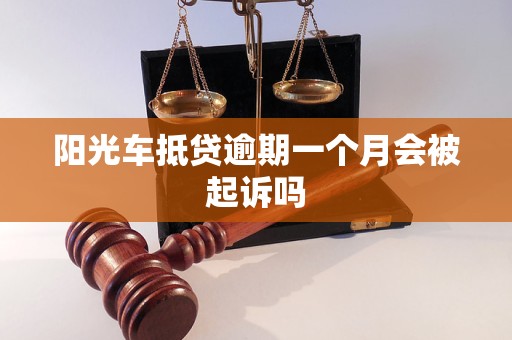 阳光车抵贷逾期一个月会被起诉吗