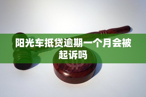 阳光车抵贷逾期一个月会被起诉吗