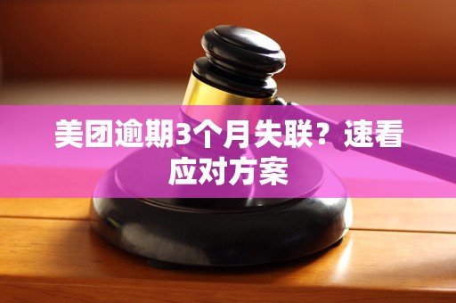 美团逾期3个月失联？速看应对方案