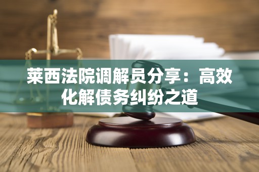 莱西法院调解员分享：高效化解债务纠纷之道