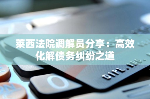 莱西法院调解员分享：高效化解债务纠纷之道