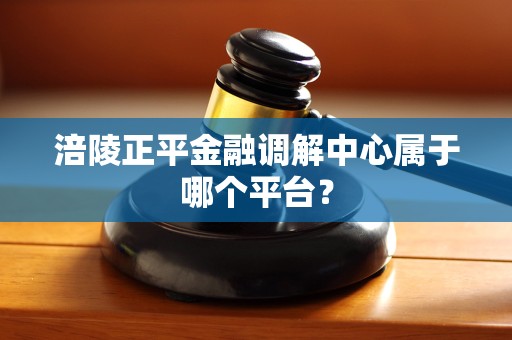 涪陵正平金融调解中心属于哪个平台？