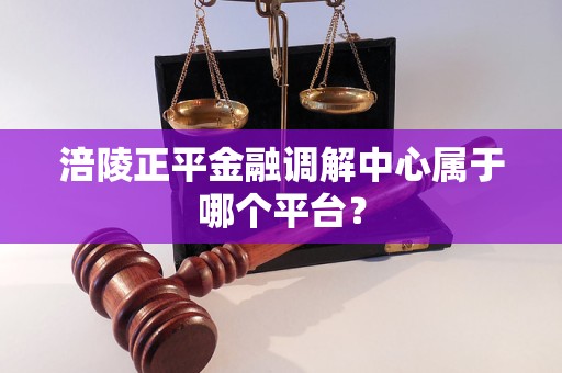 涪陵正平金融调解中心属于哪个平台？
