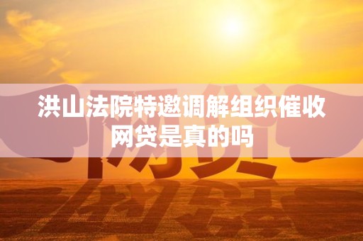 洪山法院特邀调解组织催收网贷是真的吗