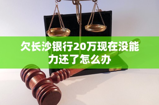 欠长沙银行20万现在没能力还了怎么办