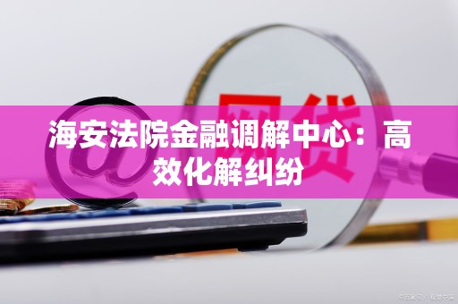 海安法院金融调解中心:高效化解纠纷 海安法院金融调解中心:高效化解纠纷