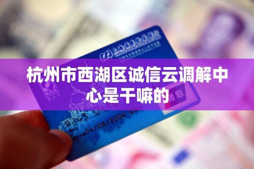 杭州市西湖区诚信云调解中心是干嘛的