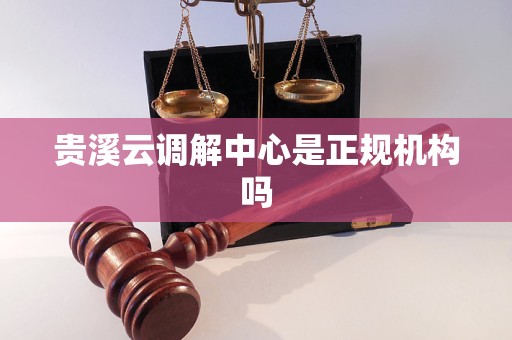 贵溪云调解中心是正规机构吗