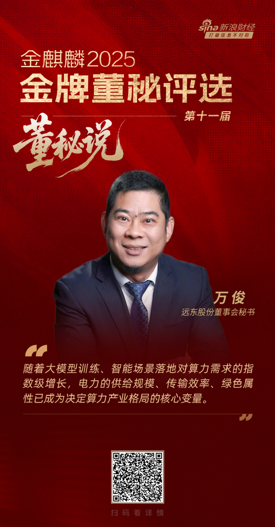 董秘说|远东股份董秘万俊：AI算力的全球博弈 背后是电力能力供给保障的终极较量