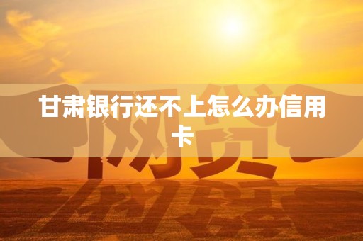 甘肃银行还不上怎么办信用卡