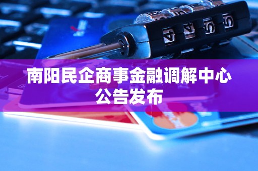 南阳民企商事金融调解中心公告发布