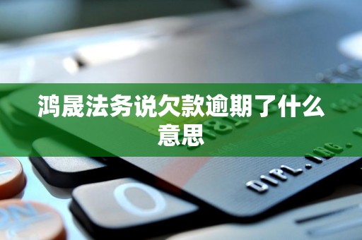 鸿晟法务说欠款逾期了什么意思