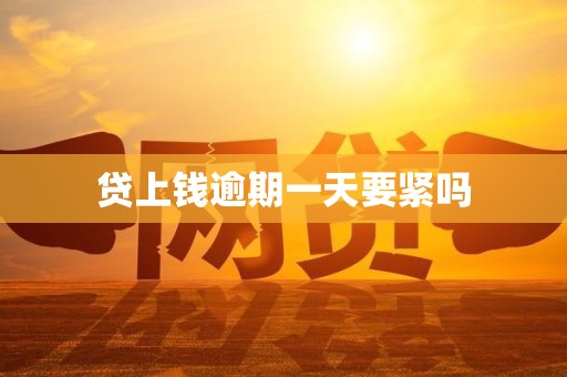 贷上钱逾期一天要紧吗