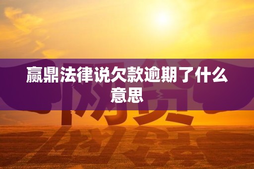 赢鼎法律说欠款逾期了什么意思