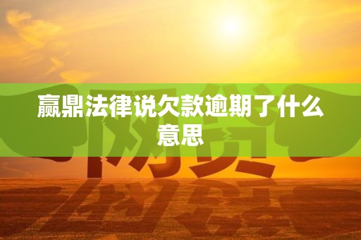 赢鼎法律说欠款逾期了什么意思