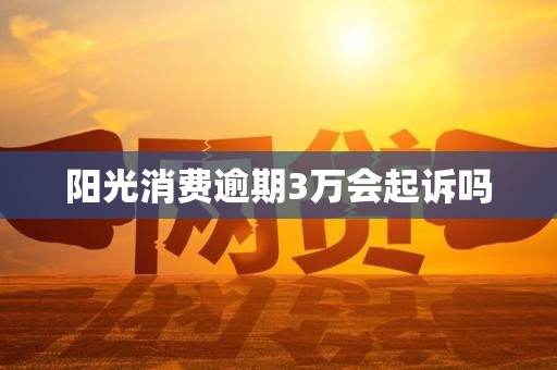 阳光消费逾期3万会起诉吗