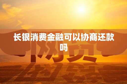 长银消费金融可以协商还款吗