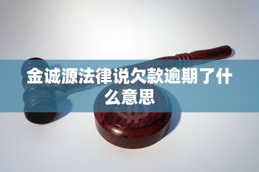 金诚源法律说欠款逾期了什么意思