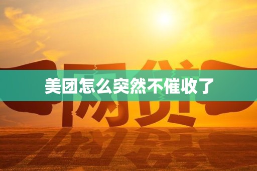 美团怎么突然不催收了