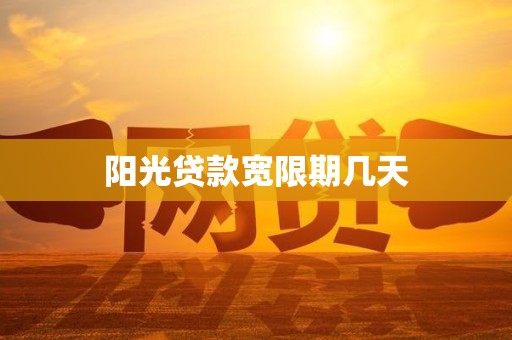 阳光贷款宽限期几天