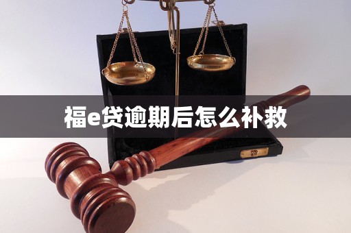 福e贷逾期后怎么补救