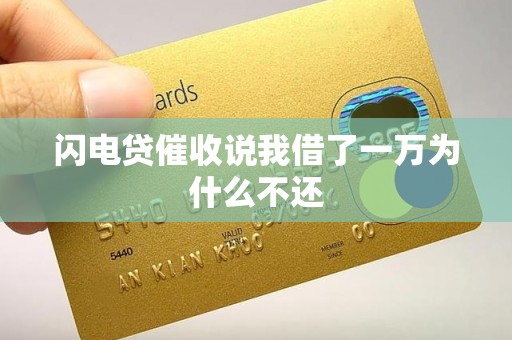 闪电贷催收说我借了一万为什么不还