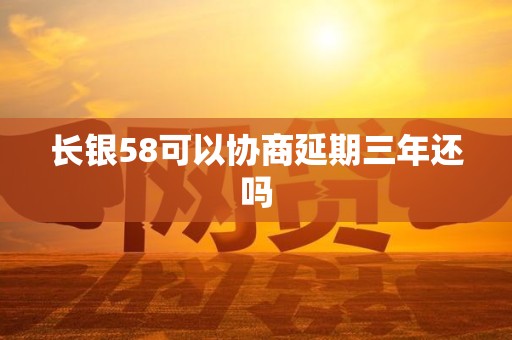 长银58可以协商延期三年还吗