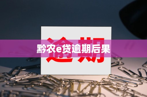 黔农e贷逾期后果